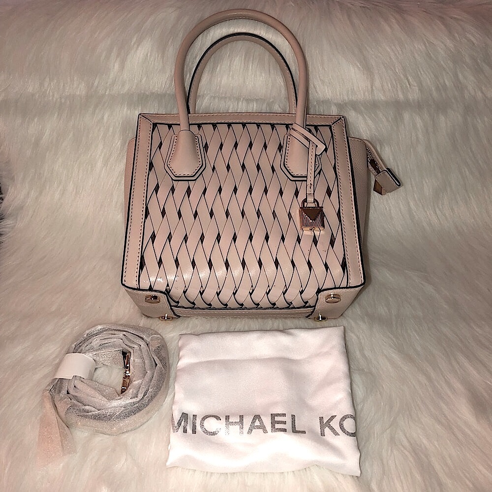 NWT Michael Kors Med Woven”Mercer Studio”Crossbody - Picture 1 of 8